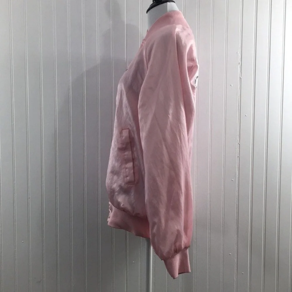 West‎ Ark USA Vintage Sue Pink Ladies Grease Button Bomber Jacket Womens Small